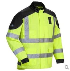 Your should have reflective clothing when riding in the rain